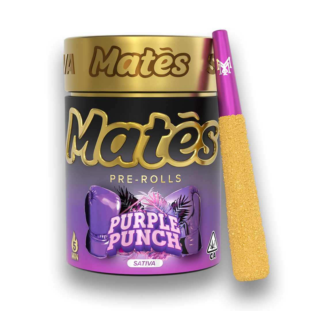 Purple Punch mates, muha mates, muha meds mates, mates pre rolls, muha mates pre rolls, muha pre rolls, infused mini joint, infused mini joints, muha meds flavors, muha meds thc percentage, muhas flavors,
