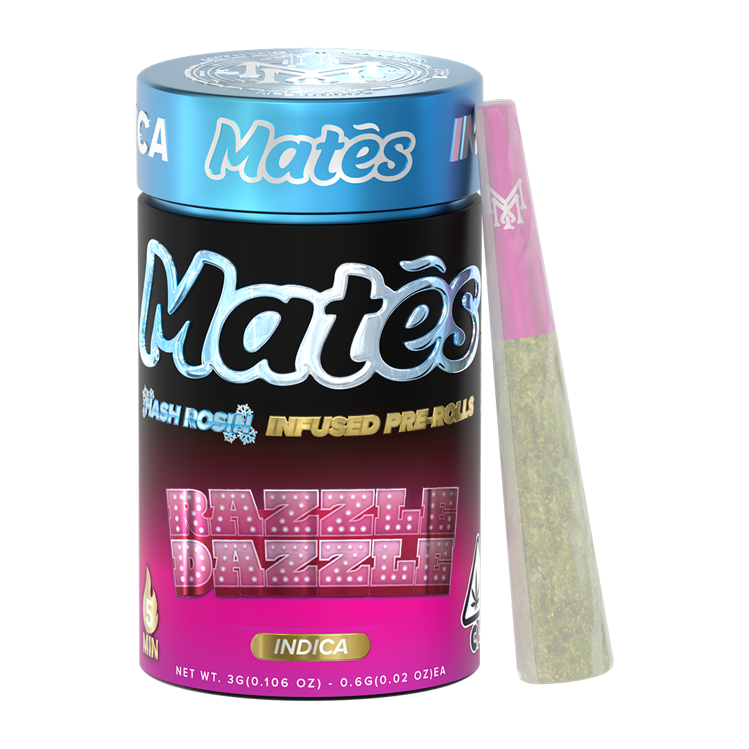 Razzle Dazzle mates, muha mates, muha meds mates, mates pre rolls, muha mates pre rolls, muha pre rolls, infused mini joint, infused mini joints, muha meds flavors, muha meds thc percentage, muhas flavors,